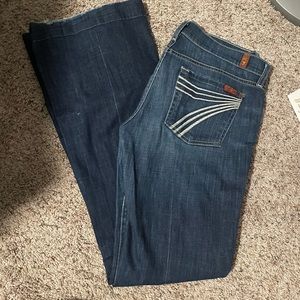 7 For All Mankind Dojo Jeans Medium Wash with White Stitch